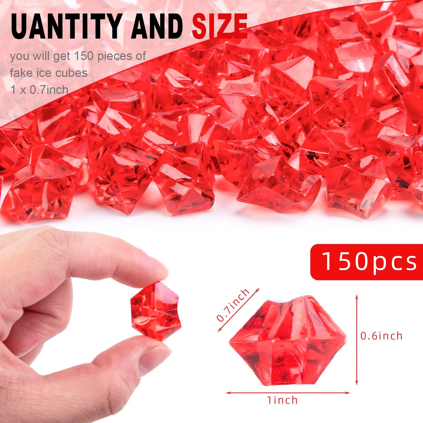 250 pcs 16 * 22 mm Fake Crushed Ice Cubes Artificial Acrylic Crystal Rocks view 3