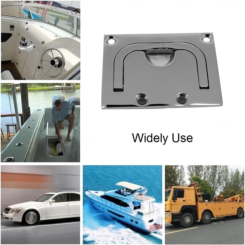 Boat Flush Hatch Locker, Stainless Steel Boat Recessed Hatch Flush Pull Handle view 5