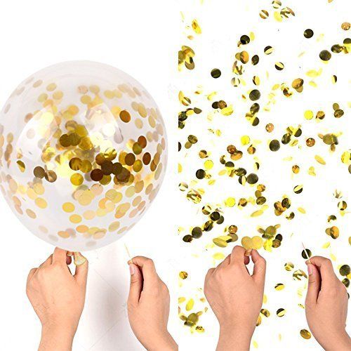 100 Pieces Gold Confetti Balloons view 2