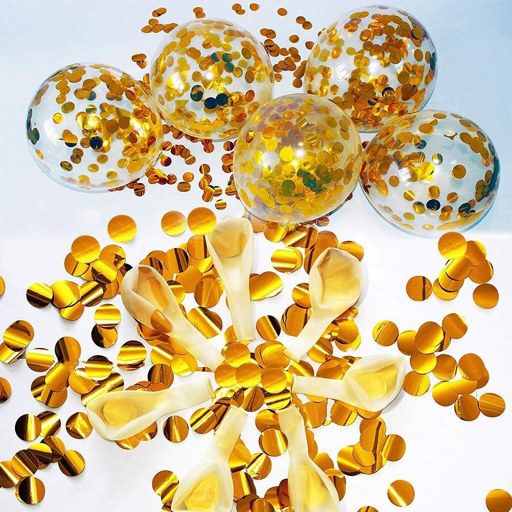 100 Pieces Gold Confetti Balloons view 4