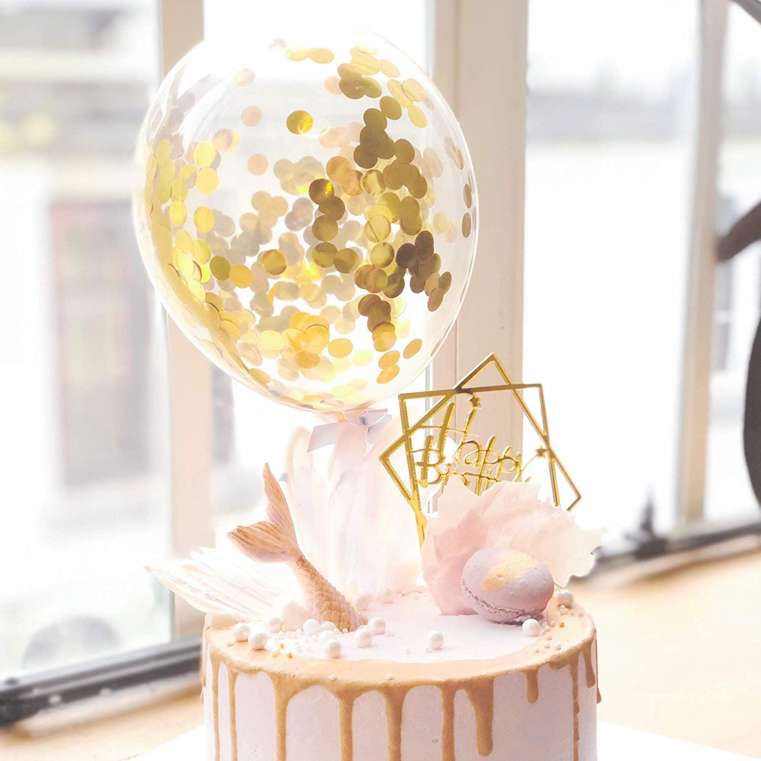 100 Pieces Gold Confetti Balloons view 5