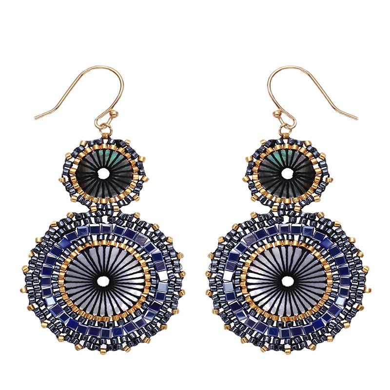 Colorful Bead Earrings For Women Summer Beach Handmade Bead Earrings Bohemia