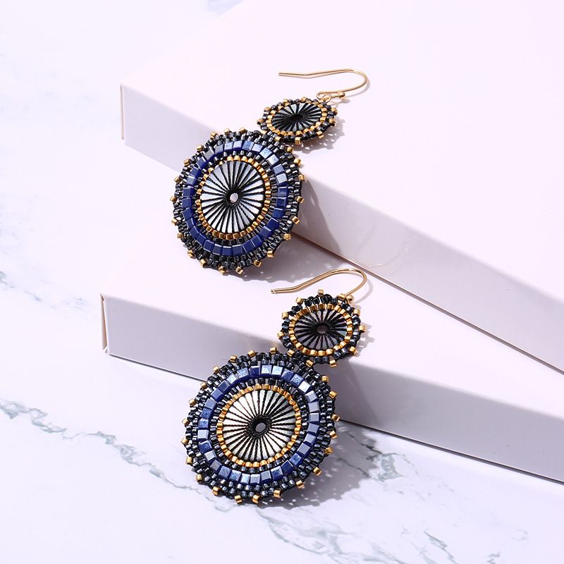 Colorful Bead Earrings For Women Summer Beach Handmade Bead Earrings Bohemia view 2