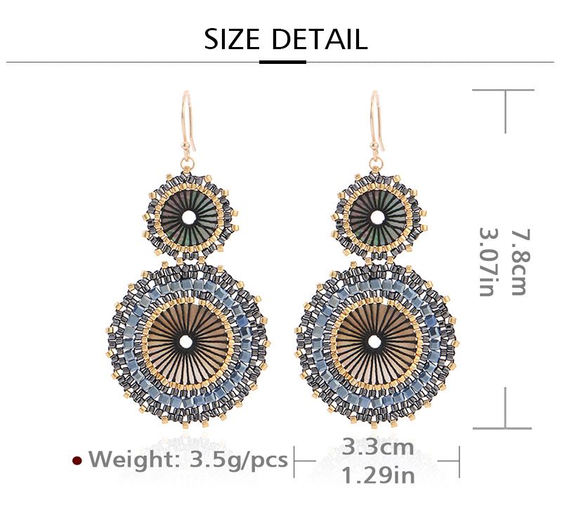 Colorful Bead Earrings For Women Summer Beach Handmade Bead Earrings Bohemia view 3