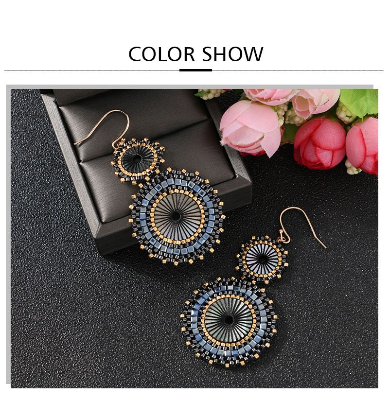 Colorful Bead Earrings For Women Summer Beach Handmade Bead Earrings Bohemia view 4