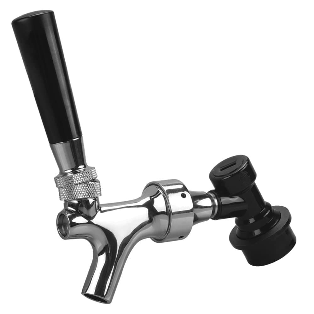 Stainless Steel Stem Beer keg Tap Faucet with Ball Lock disconnect chromed