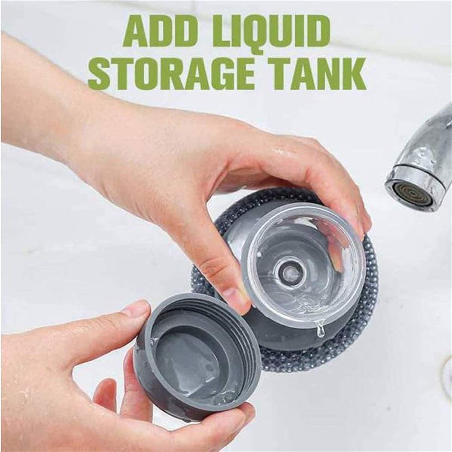 Kitchen Soap Dispensing Palm Brush Multifunctional Pressing Cleaning Brush view 2