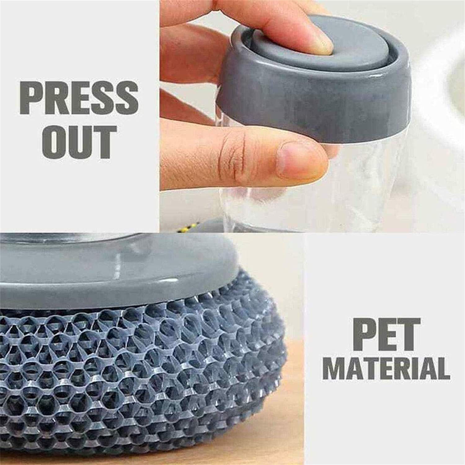 Kitchen Soap Dispensing Palm Brush Multifunctional Pressing Cleaning Brush view 4