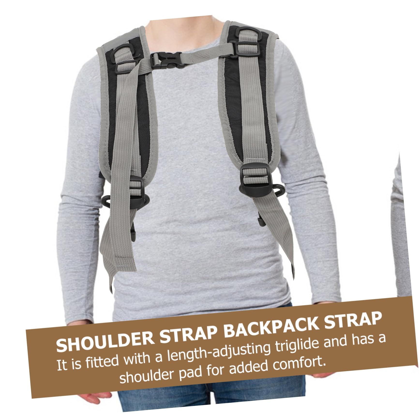 1 Pair Waterproof PVC Adjustable Shoulder Strap Replacement for Backpack Have view 3