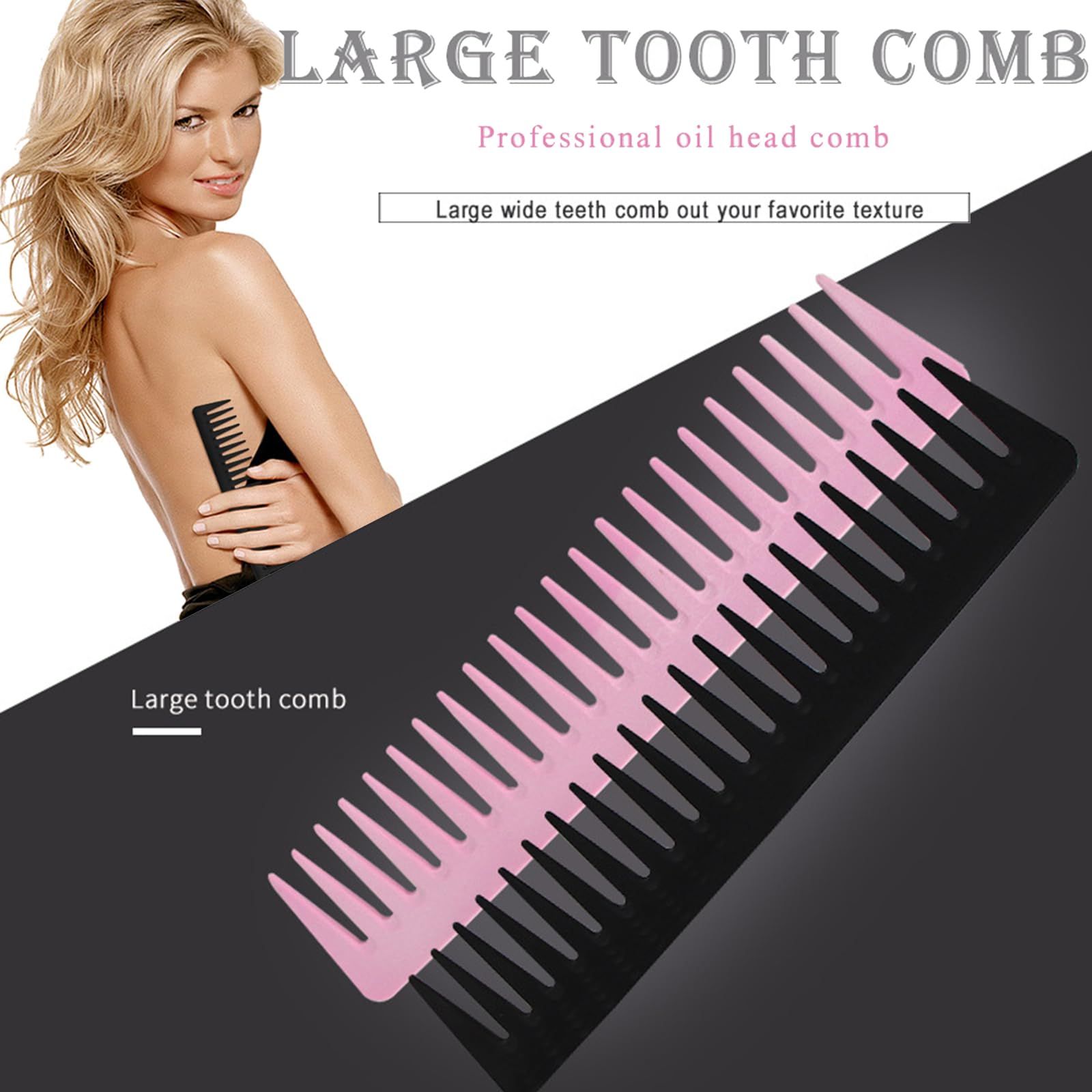 4 Pieces Large Wide Tooth Comb & Large Detangling Comb for Curly Straight Wet view 2