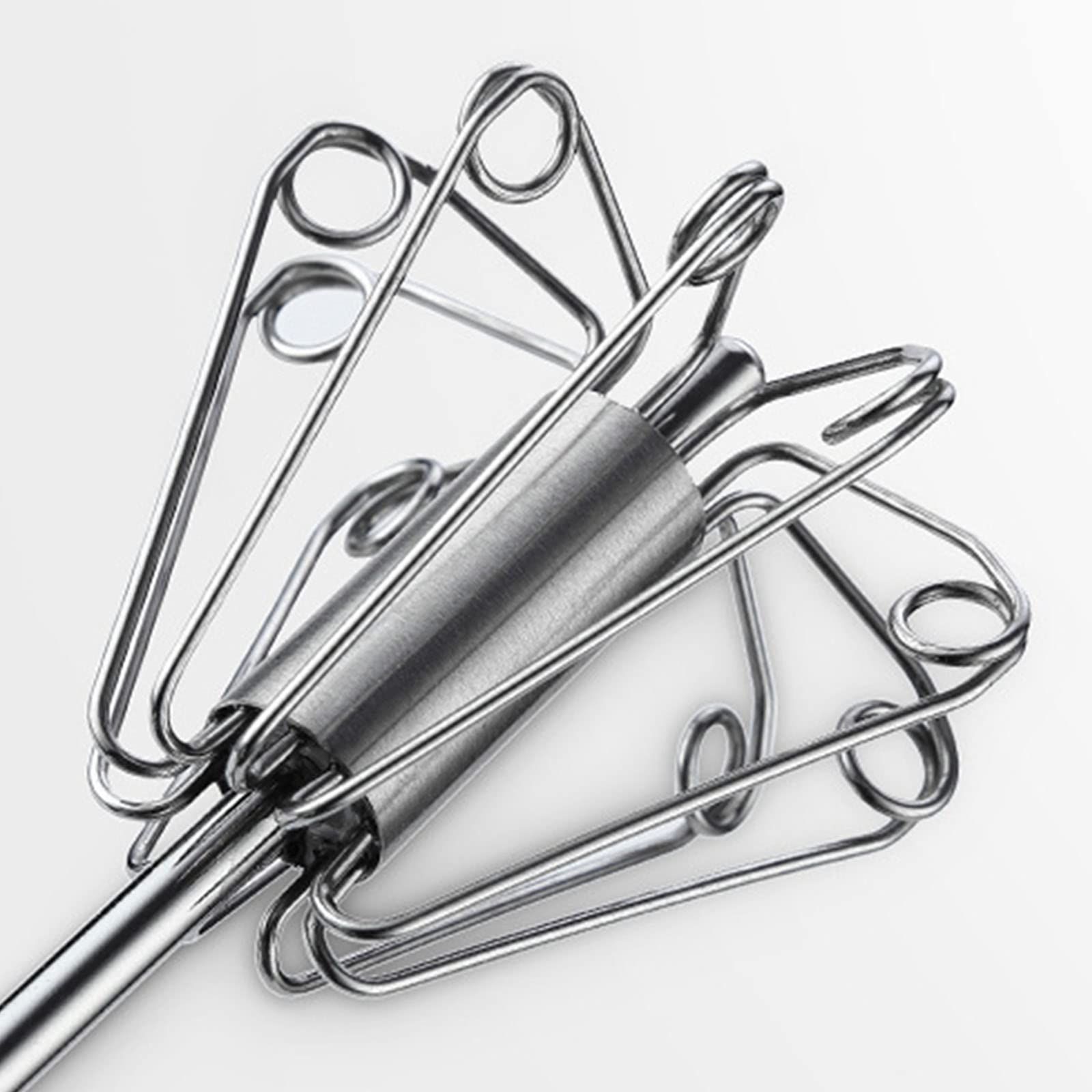 4pcs Egg Whisk Stainless Steel Hand Push Whisk Blender Egg Beater Milk view 3