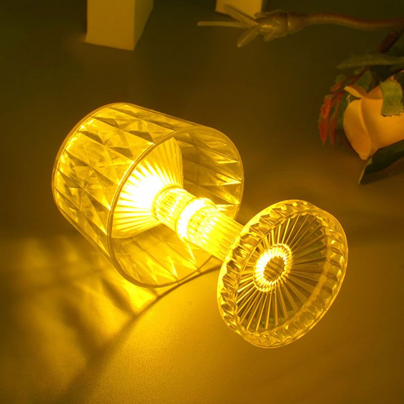 2 Pack Warm White Clear Crystal Mini Acrylic LED Desk Lamps view 5