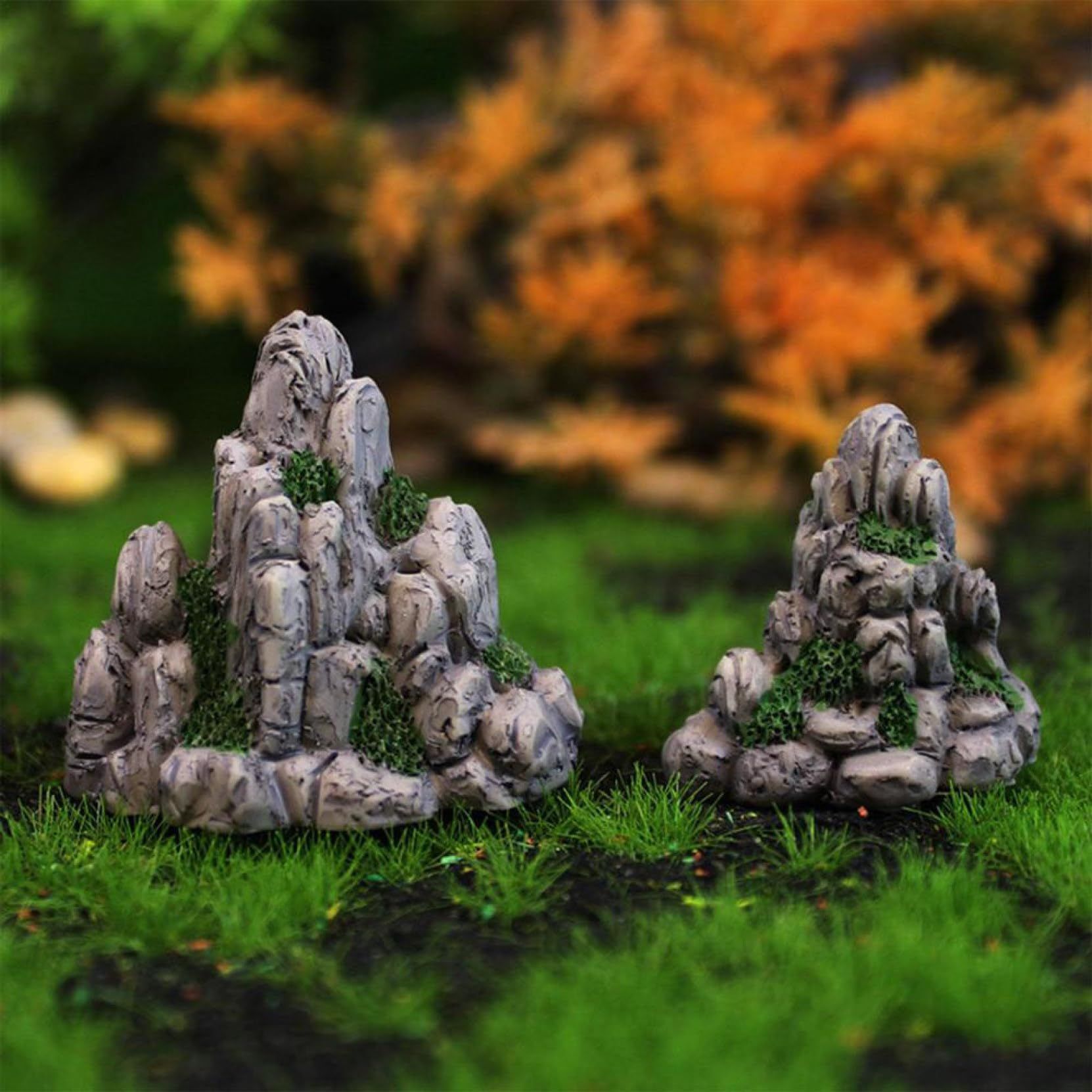 2 pcs Aquarium Ornaments Mountain View Landscape Shaped Resin Classical view 4