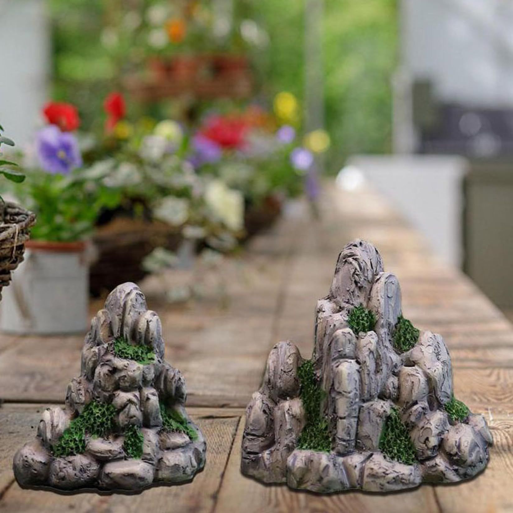 2 pcs Aquarium Ornaments Mountain View Landscape Shaped Resin Classical view 5