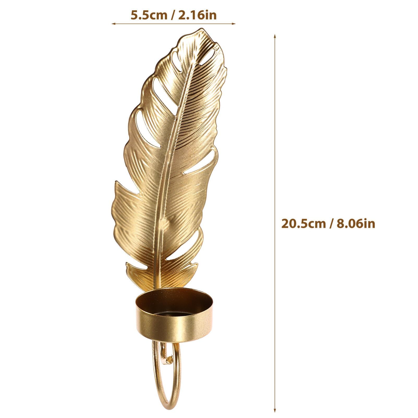 Wall Sconces Candle Holder: Golden Iron Art Hanging Wall Mounted Decorative view 5