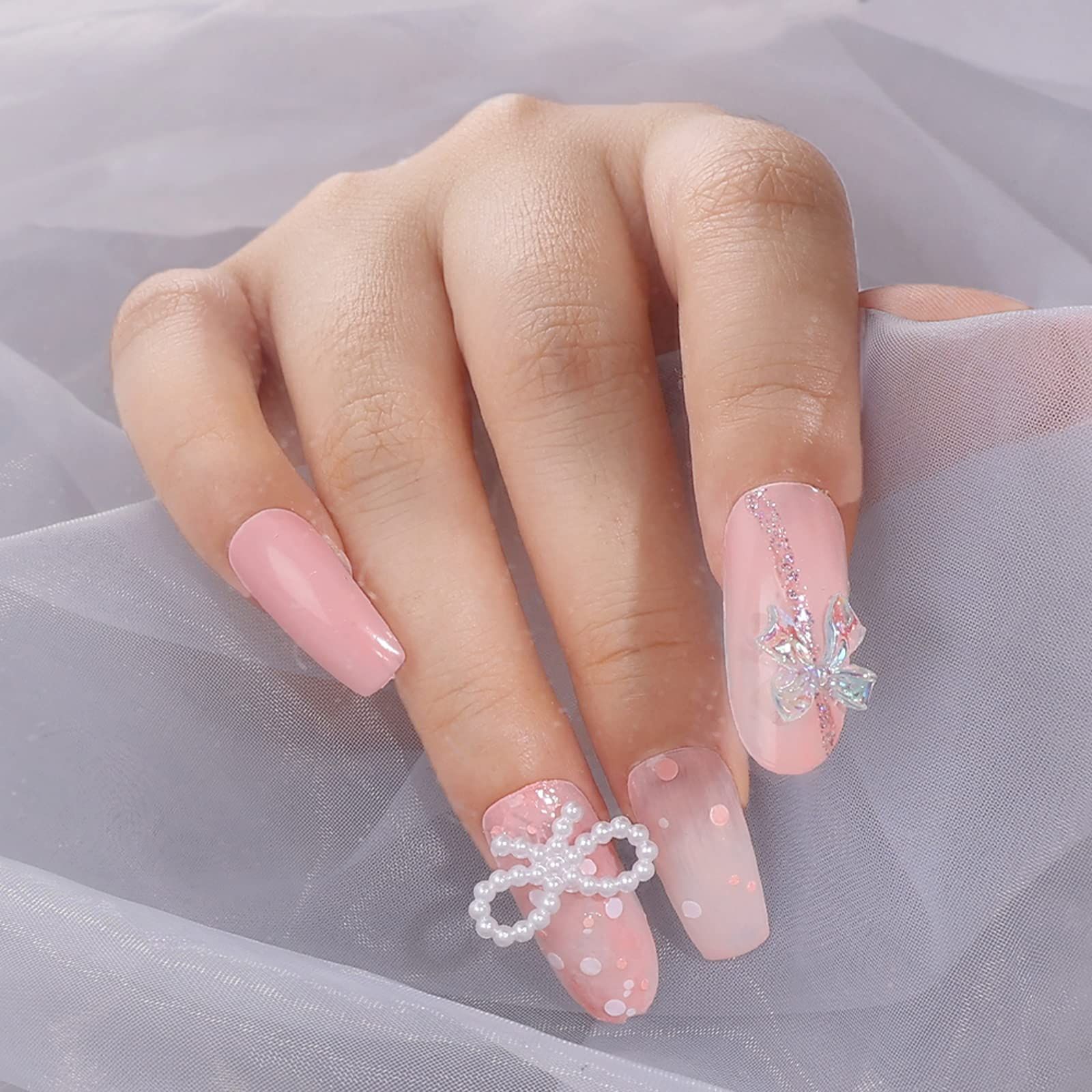 White Pearls Nail Charms view 2