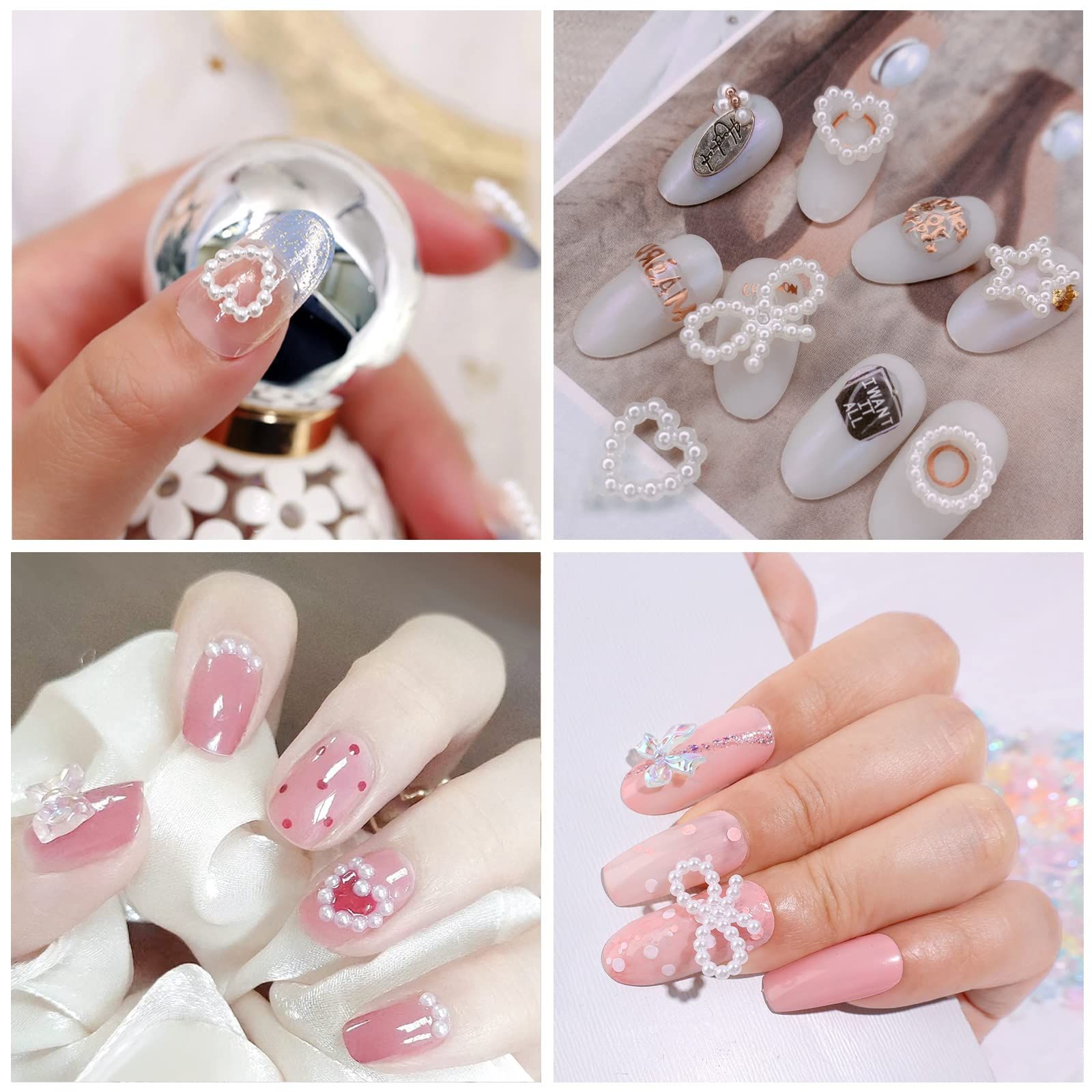 White Pearls Nail Charms view 3