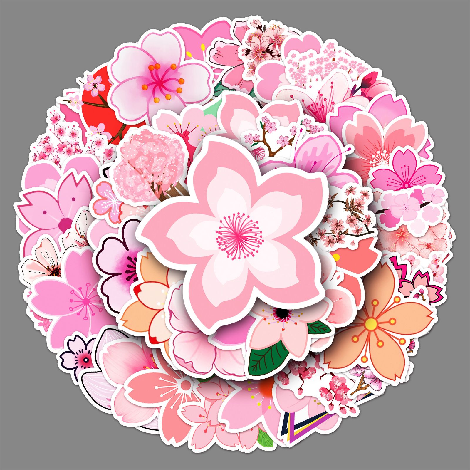 Cherry Blossoms Stickers 50Pcs Laptop Stickers Aesthetic — image 1