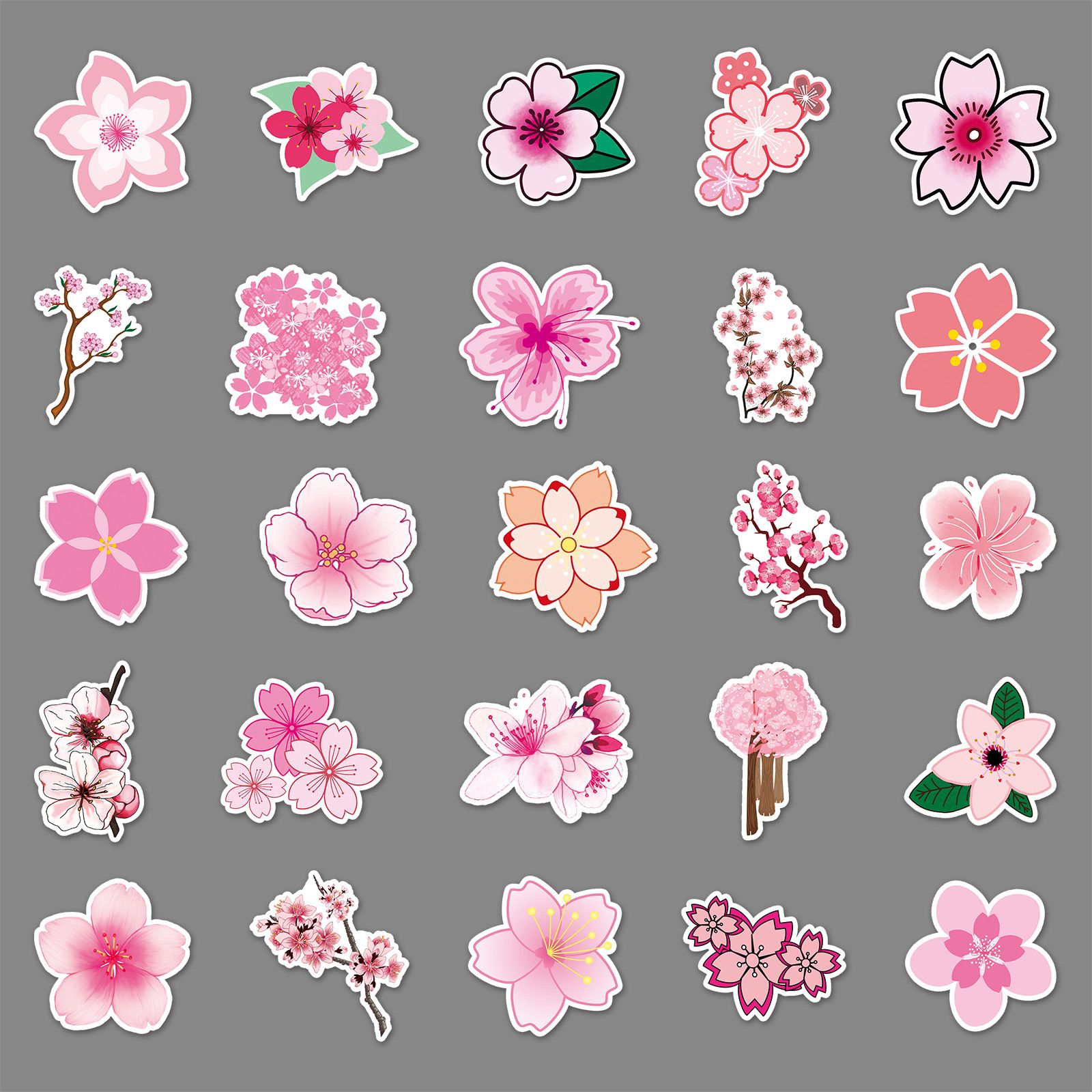 Cherry Blossoms Stickers 50Pcs Laptop Stickers Aesthetic view 3