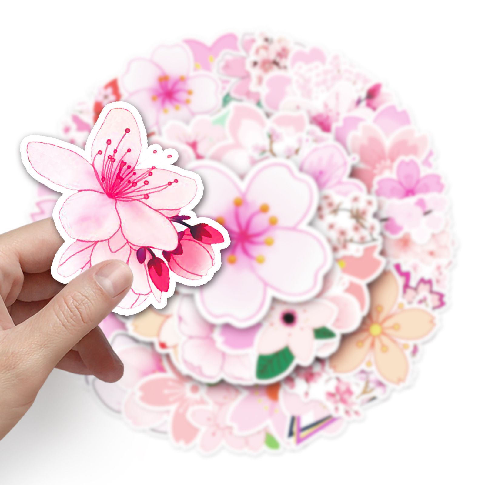 Cherry Blossoms Stickers 50Pcs Laptop Stickers Aesthetic view 4