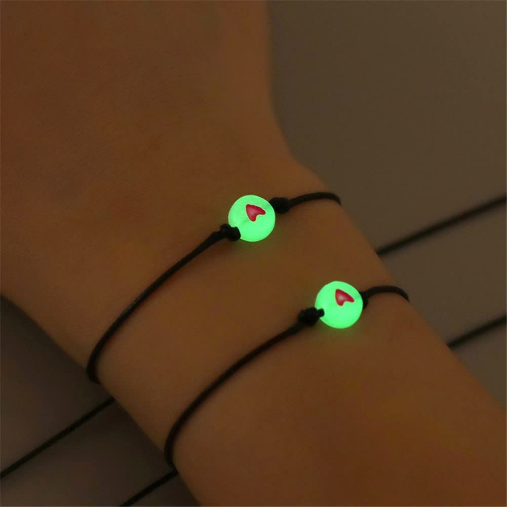 Bracelet for Women Men Lucky Bead Love Heart Couple Bracelets Teen Girls view 3