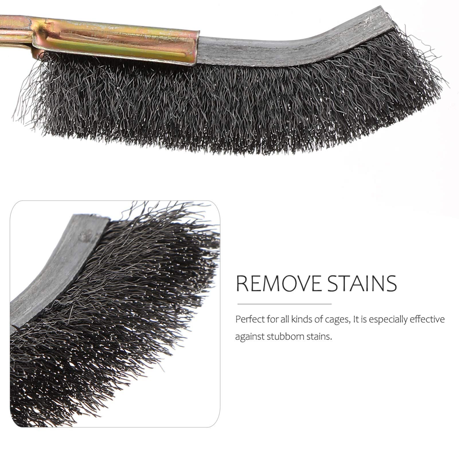 2pcs Bird Cage Cleaning Brush Long Handle Feeder Cage Wire Brush Cleaner Easy view 4