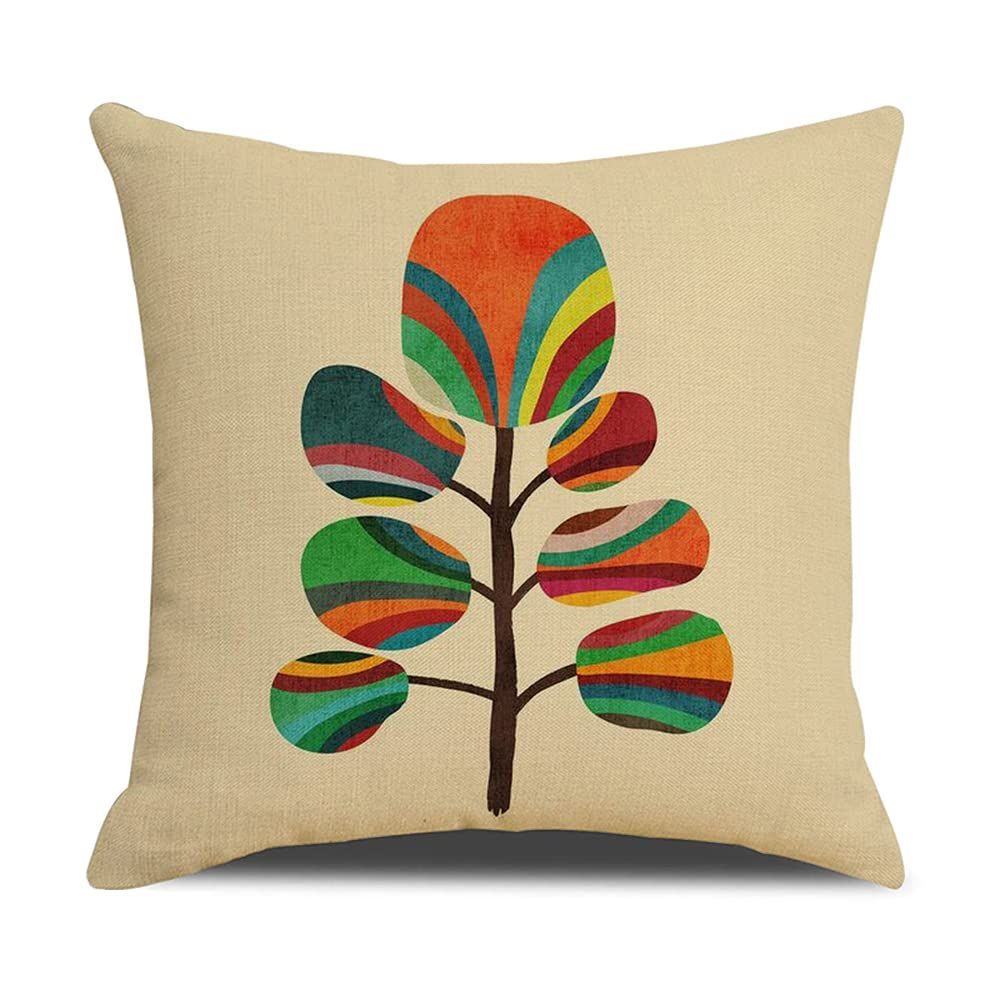 Abstract Sunset Linen Throw Pillow Covers Set of 4 Decorative Square Boho view 2