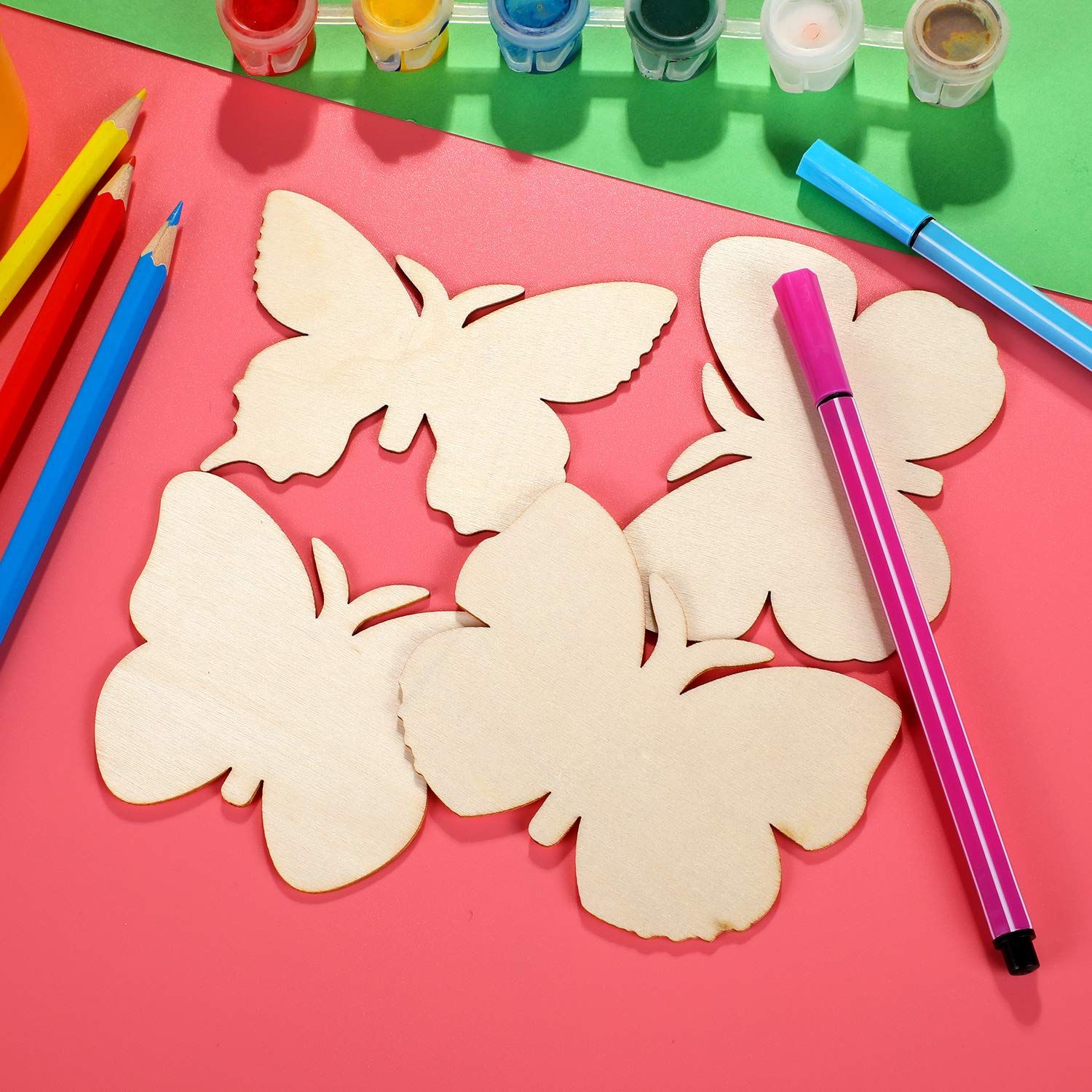 40 Pieces Butterfly Unfinished Wooden Butterfly Blank Wood Butterfly Shaped view 2
