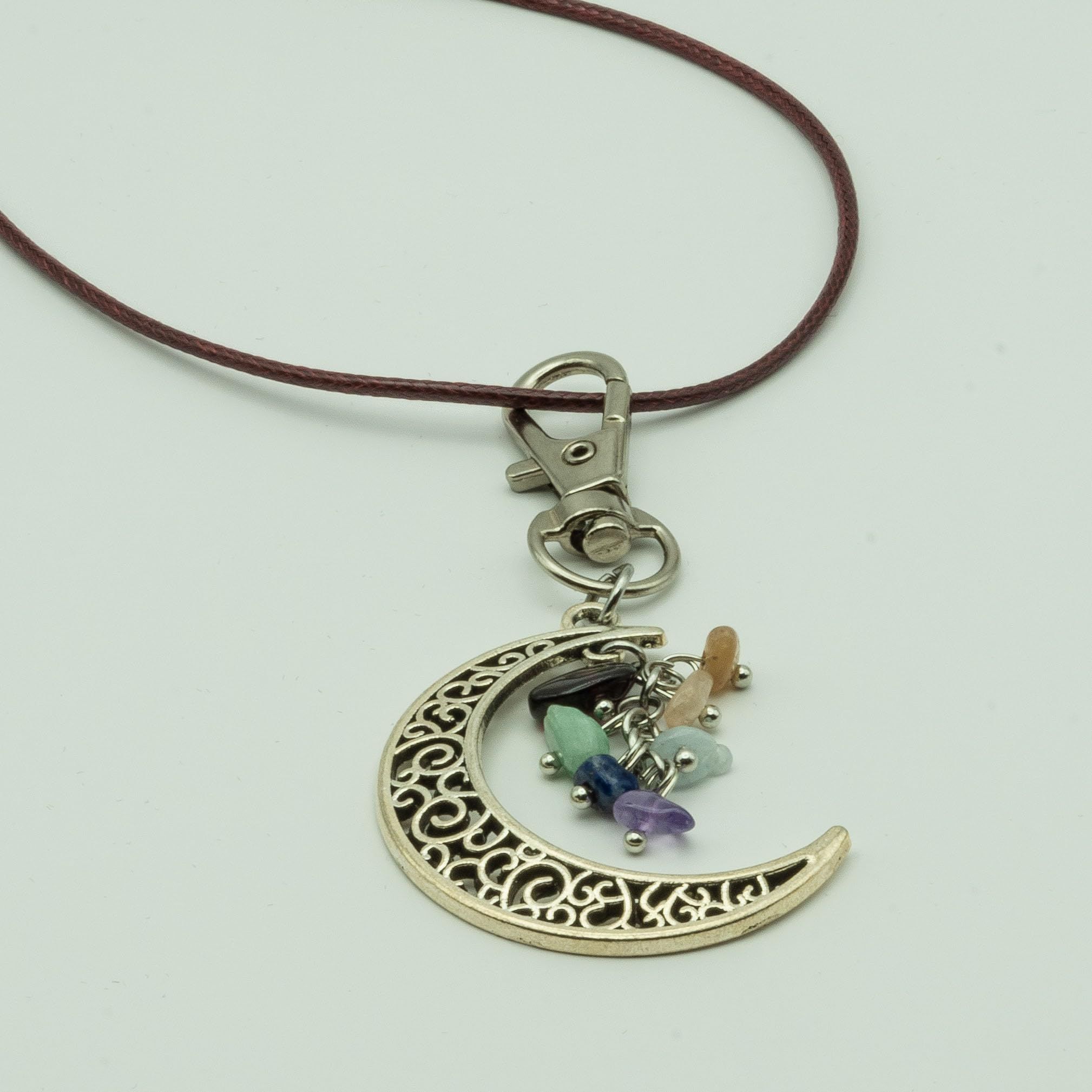 Pendant Keychain with Natural Colorful Gemstones - Multifunctional view 3