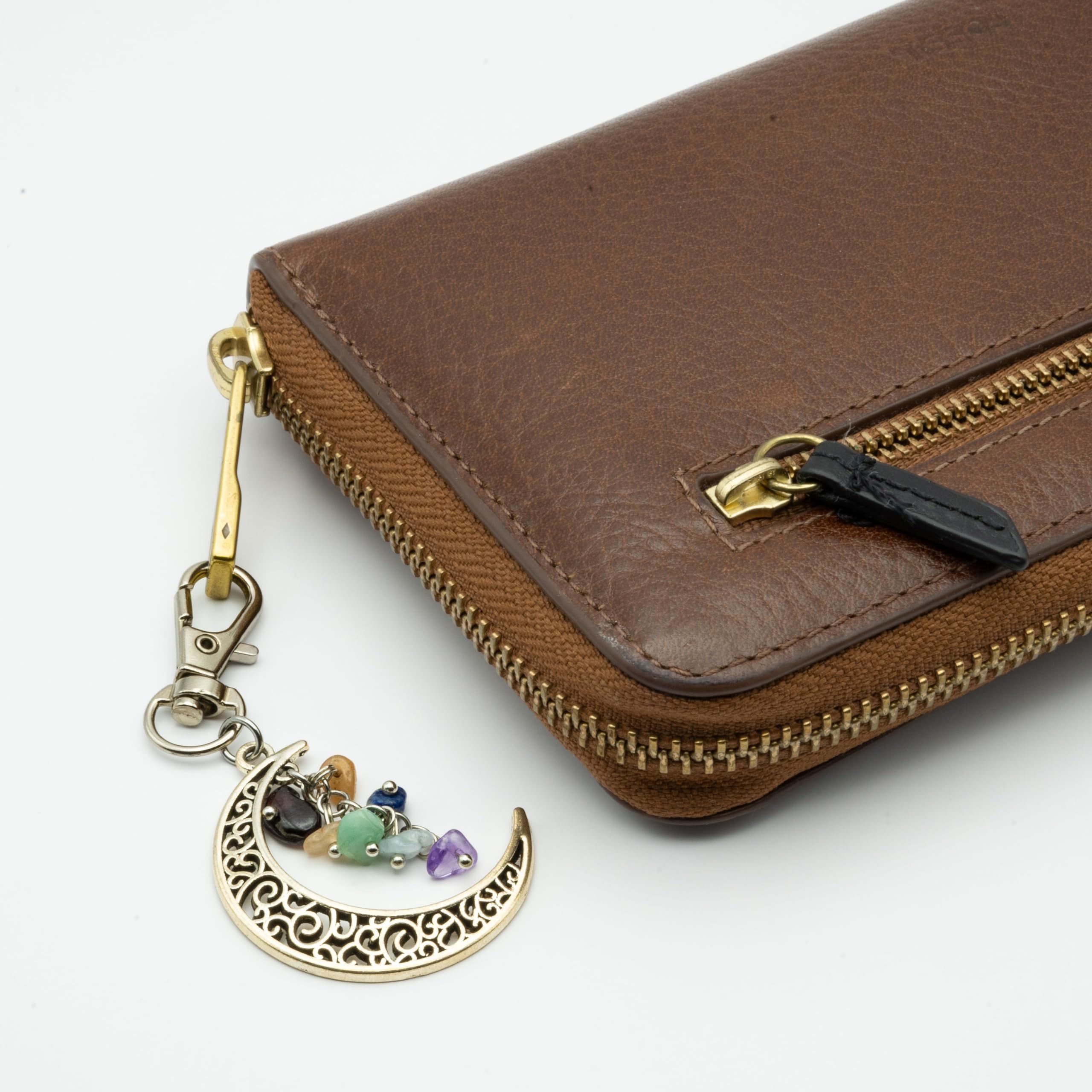 Pendant Keychain with Natural Colorful Gemstones - Multifunctional view 5
