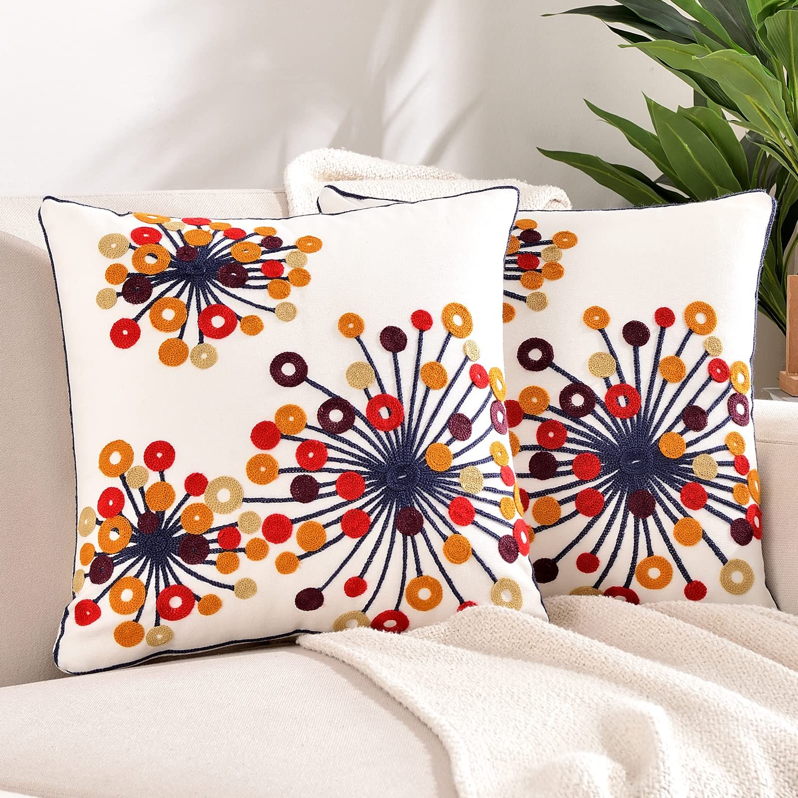 Set of 2 Decorative Throw Pillow Covers Pillowcase Soft Square Cushion Case
