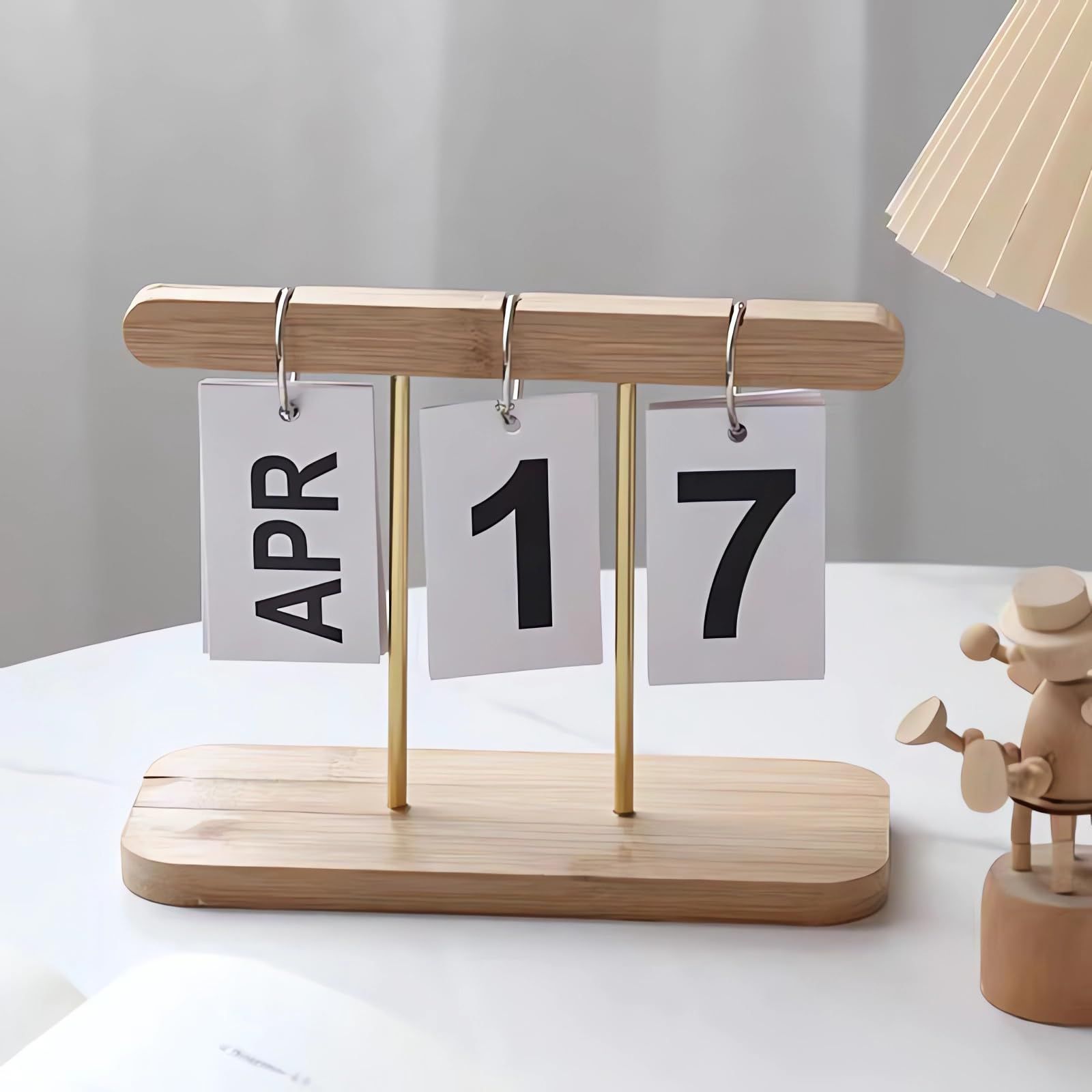 Perpetual Daily Flip Calendar for Desk Reusable Office Desktop Decor Home view 4