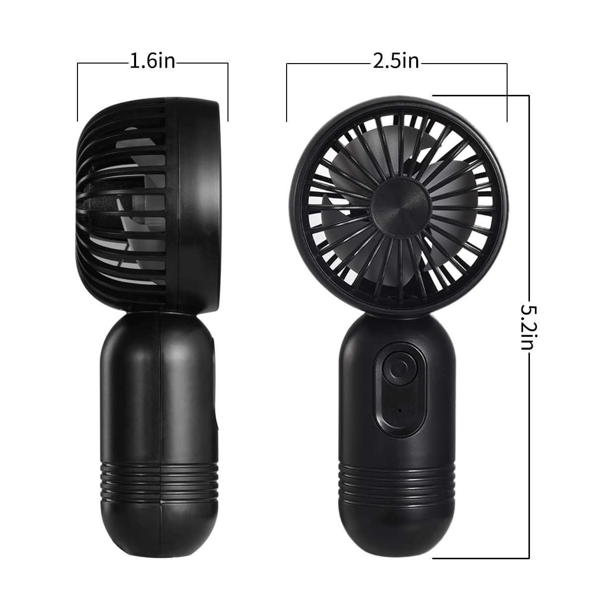 Mini Fan 2 Pack, Cute Handheld Fan Battery Operated Lightweight Small Personal view 5