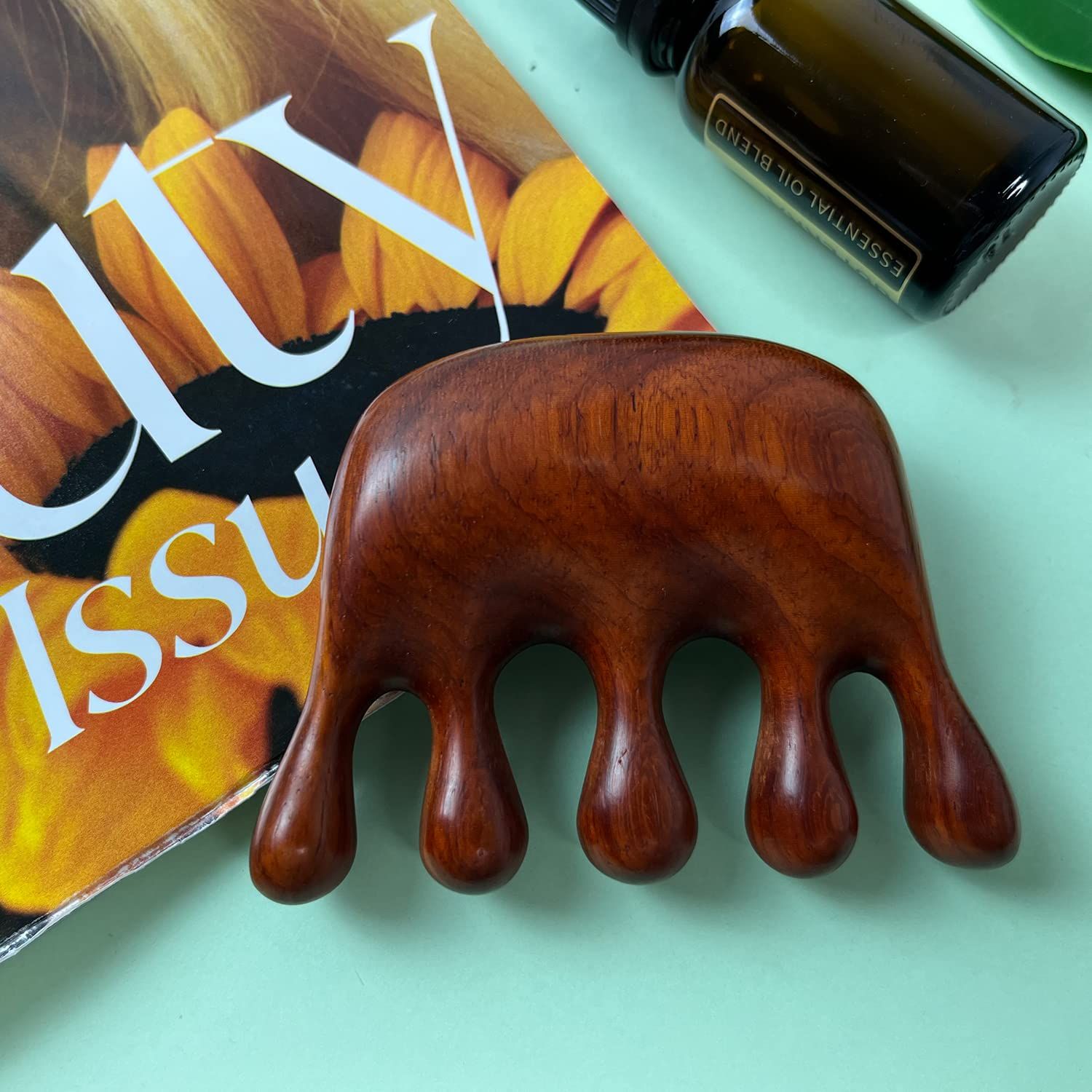 Wooden Massage Comb Gua Sha Wide Tooth Comb for Head Scalp view 2