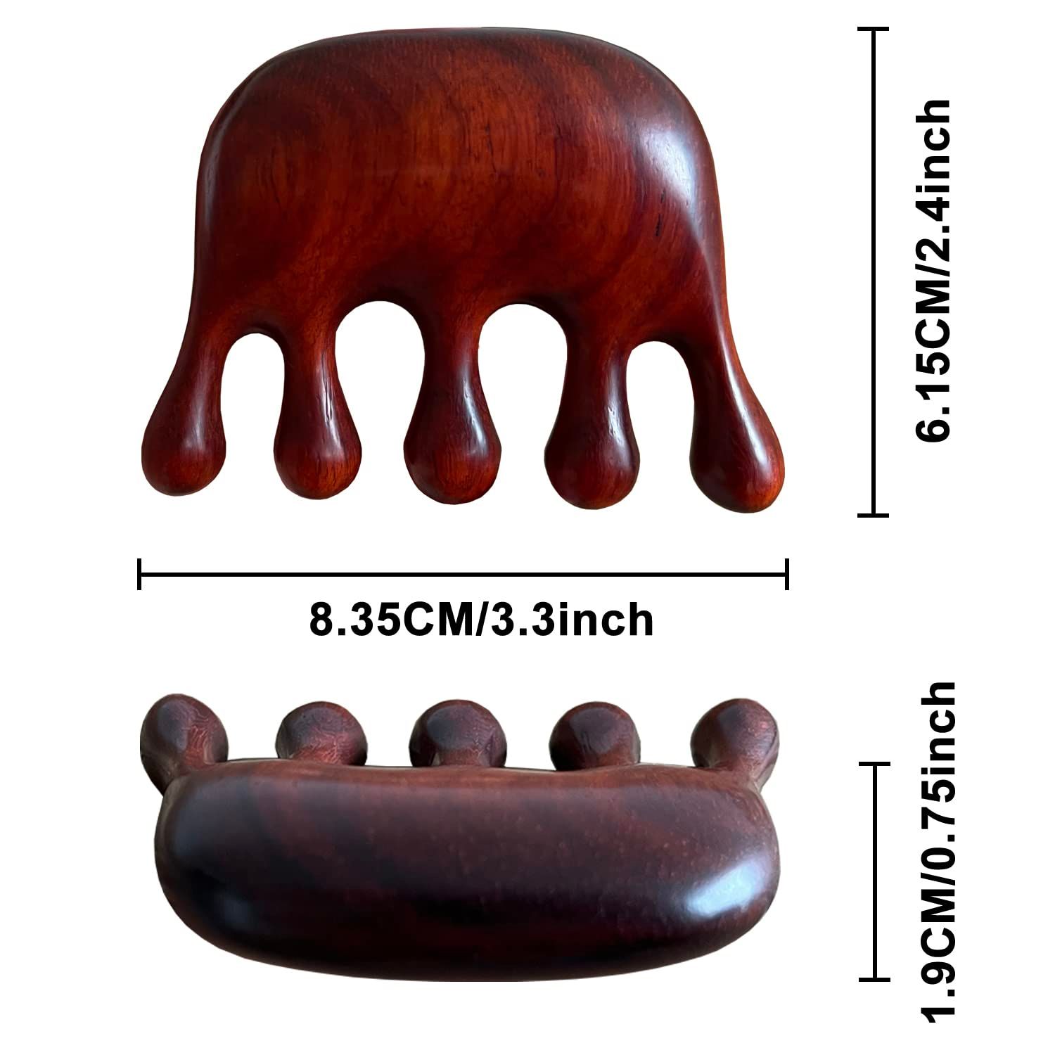 Wooden Massage Comb Gua Sha Wide Tooth Comb for Head Scalp view 5