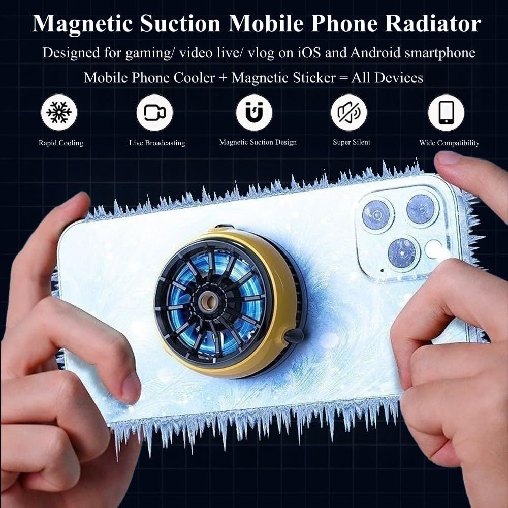 Mobile Phone Cooler - Portable Magnetic Cellphone Cooling Fan Smartphone view 4
