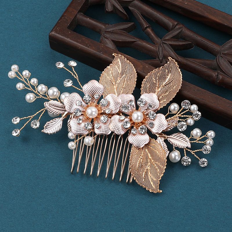 Gold Wedding Hair Comb-Handmade Bridal Hair Clip Wedding Hair Accessories for