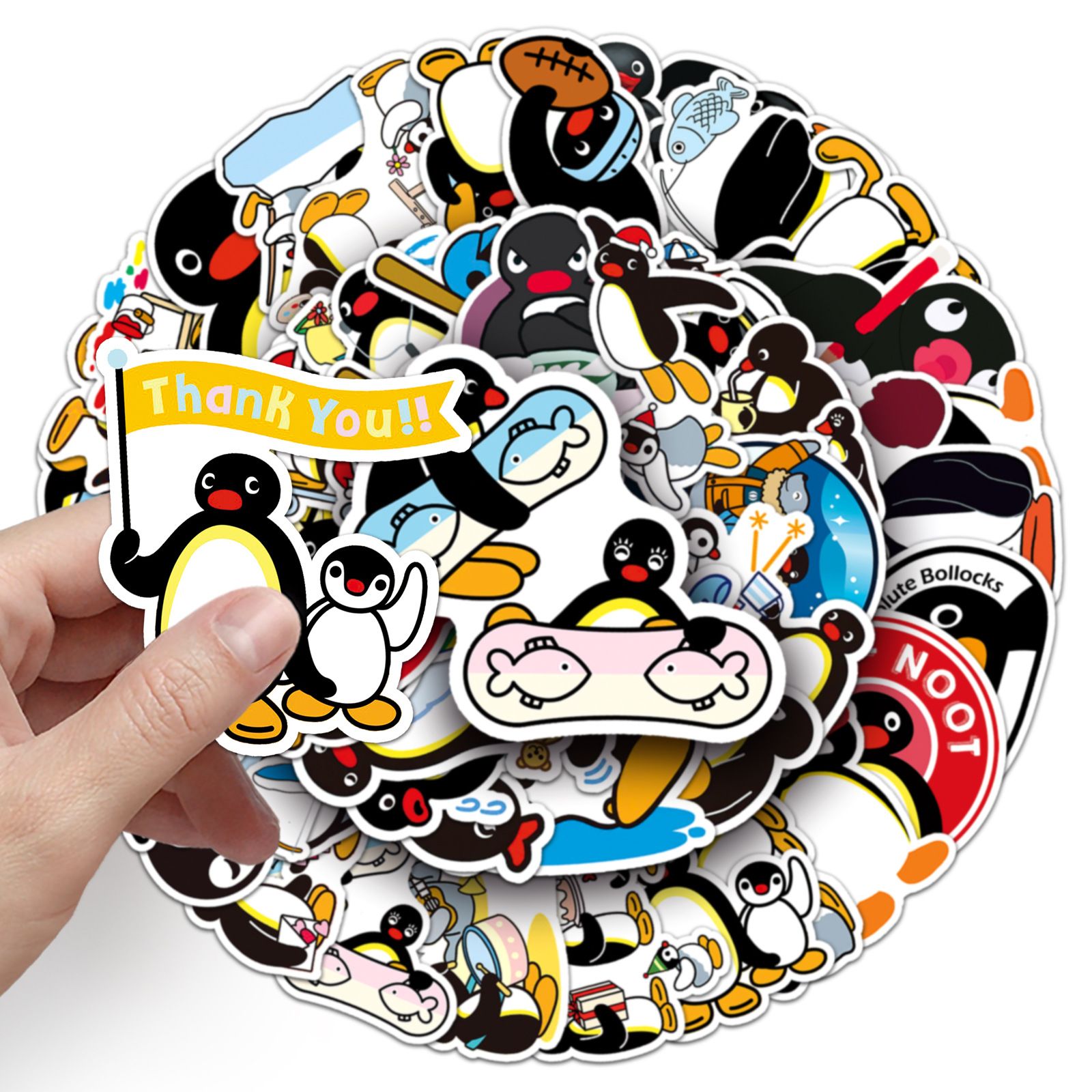 Stickers 50 Pcs Waterproof Cartoon Penguin Stickers for Water Bottle view 4
