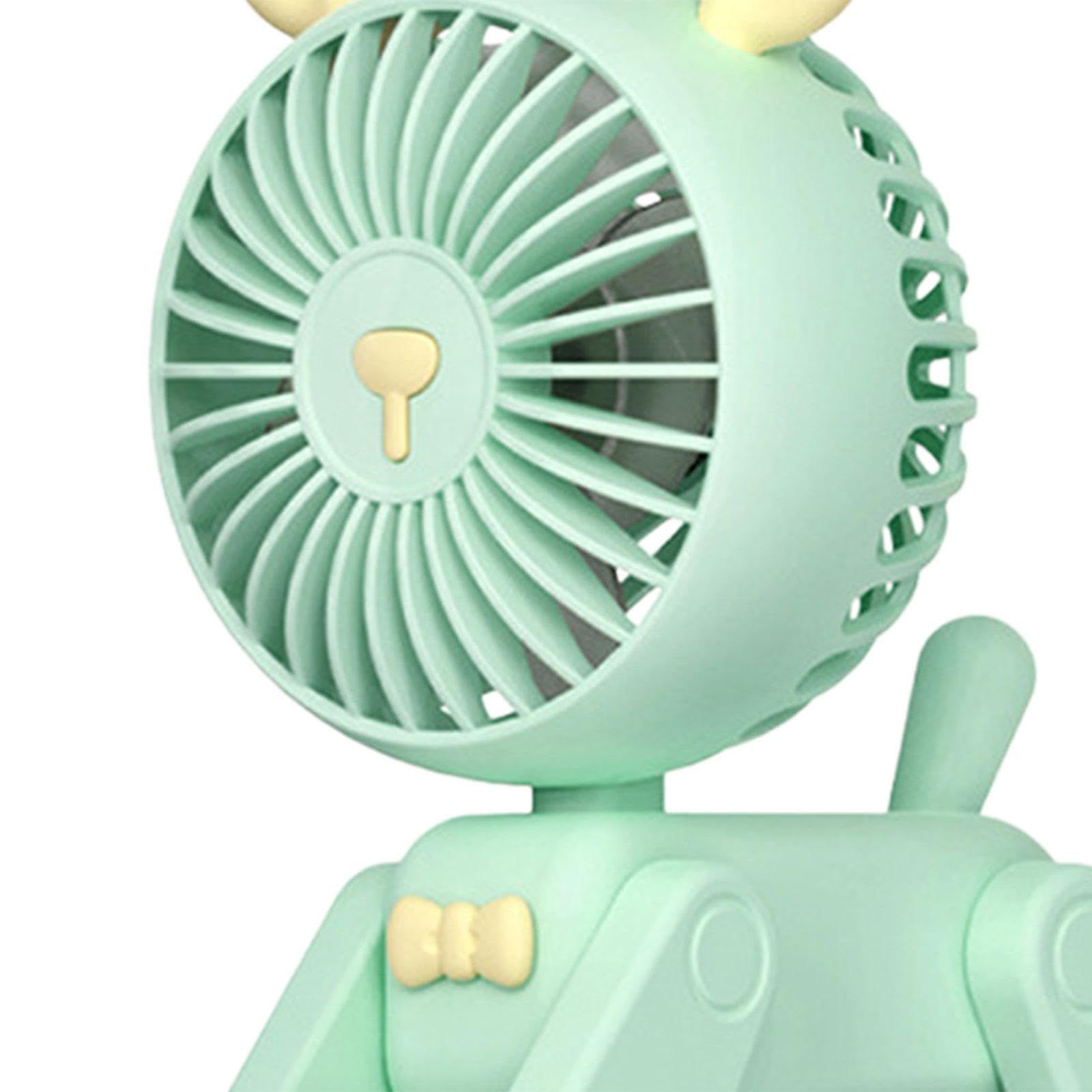 Small Desk Fan Personal Fan 3 Speeds Lovely Creative Adjustable Rechargeable view 2