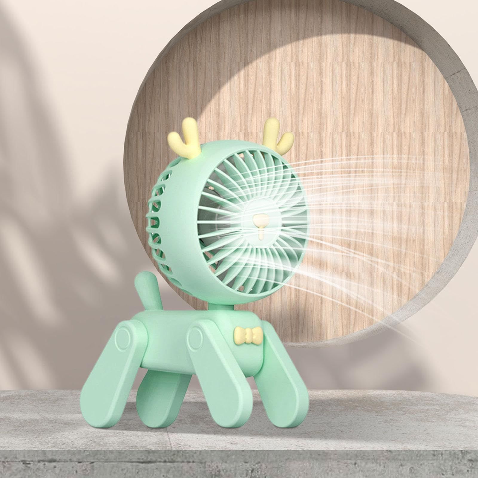Small Desk Fan Personal Fan 3 Speeds Lovely Creative Adjustable Rechargeable view 4