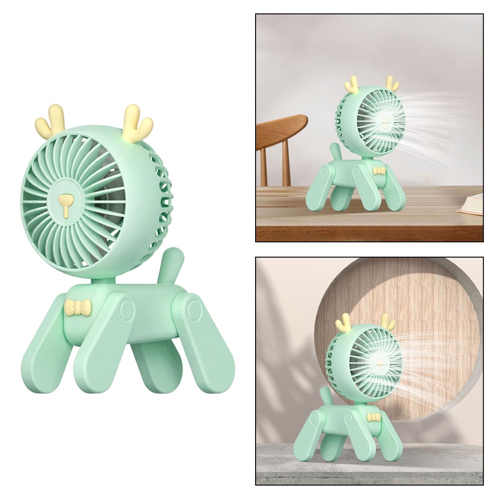 Small Desk Fan Personal Fan 3 Speeds Lovely Creative Adjustable Rechargeable view 5