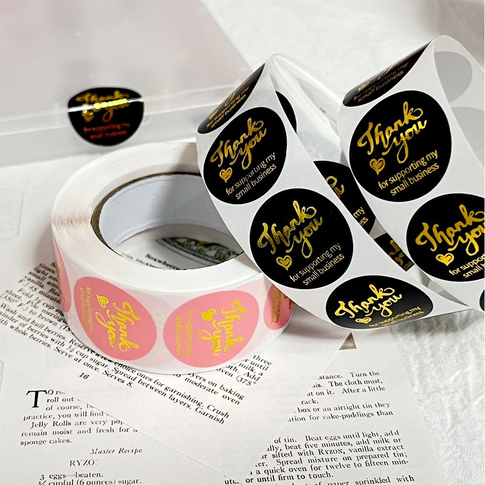 Thank You Stickers - 500 PCS Thank You Label Roll Yellow Pink Stickers Labels view 5