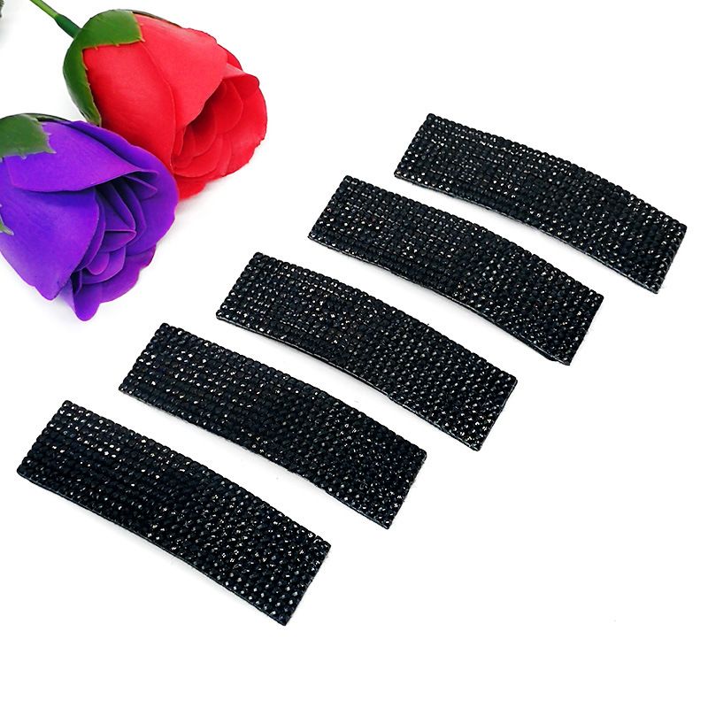10 Pcs Snap Hair Clips Shining Crystal Rectangular Hairpins Korean Barrettes view 3
