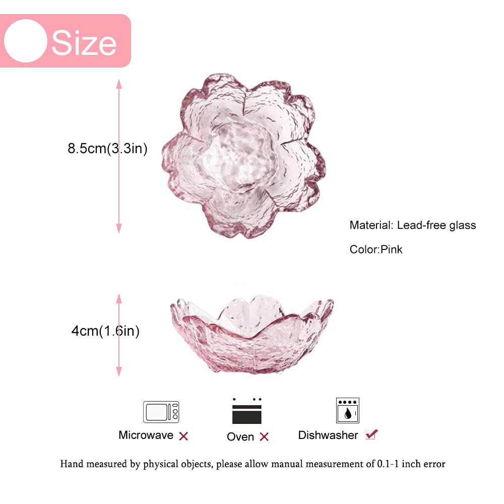 Pink Cherry Blossom Soy Sauce Dish Mini Dessert Bowls Kitchen Set Sushi Dishes view 2