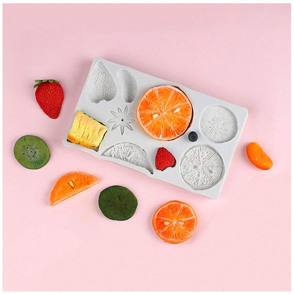 Fruit Strawberry Lemon Kiwi Tangerine Slice Shape Silicone Molds for DIY Cake view 4