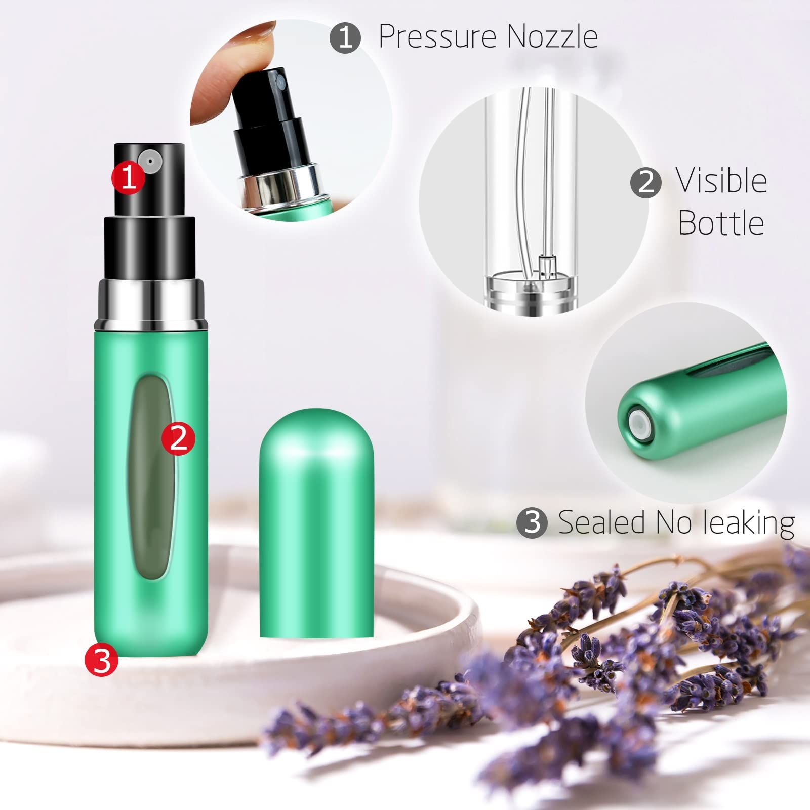 Refillable Mini Perfume Atomizer Bottle，Portable Separate Bottles，Travel and view 3