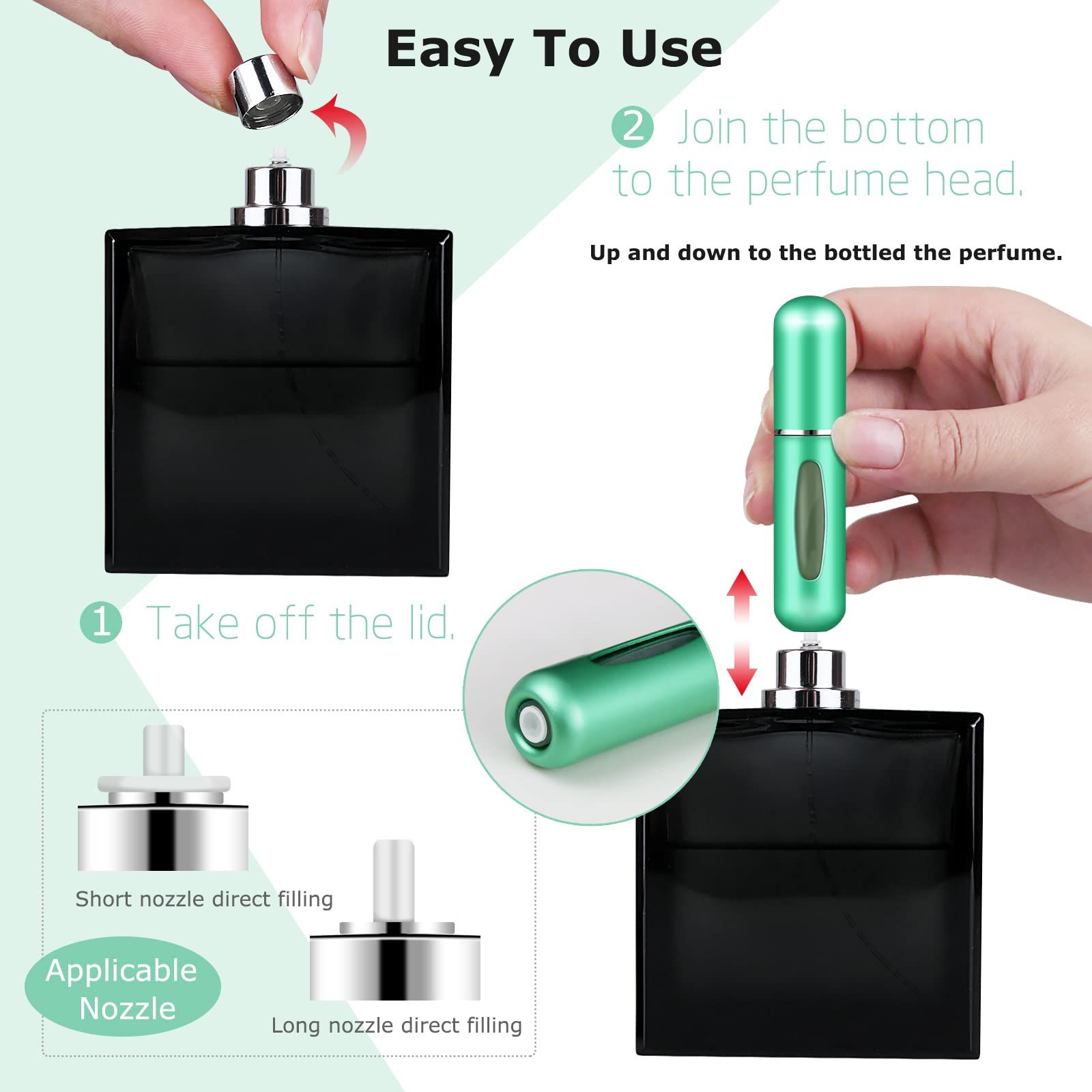 Refillable Mini Perfume Atomizer Bottle，Portable Separate Bottles，Travel and view 5