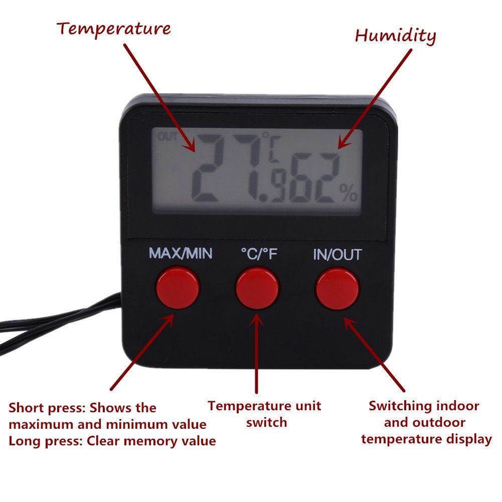 Reptile Thermometer and Humidity Gauge Reptile Terrarium Thermometer view 2