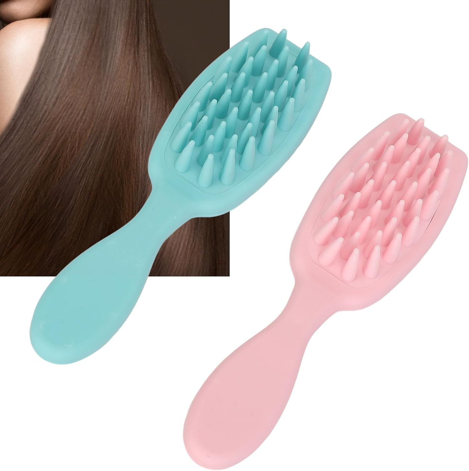 2PCS Hair Comb - Home Use Long Handle Shampoo Brush for Scalp Massage and Deep view 5