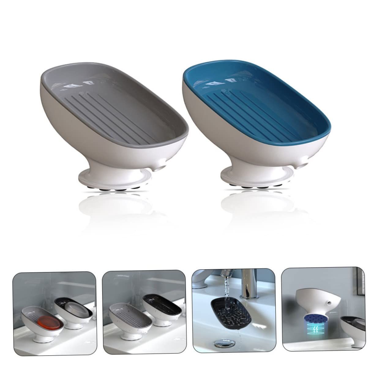 Bathroom Soap Stand 2pcs No punching required Soap Box Rack The Storage Rack view 3